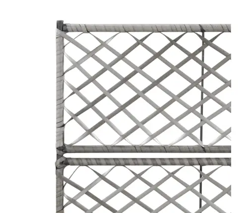 Vīteņaugu Režģis Ar 2 Augstām Kastēm, Pelēks, 30X30X107 Cm, Pe Vidaxl