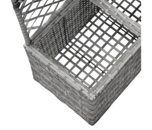 Vīteņaugu Režģis Ar 2 Augstām Kastēm, Pelēks, 30X30X107 Cm, Pe Vidaxl