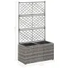 Vīteņaugu Režģis Ar 2 Augstām Kastēm, Pelēks, 30X30X107 Cm, Pe Vidaxl