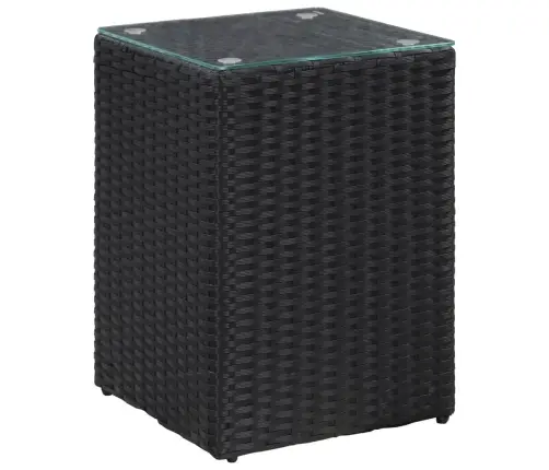 Galdiņi, 3 Gab., Melna Stikla Virsma, Pe Rotangpalma Vidaxl