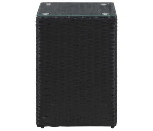 Galdiņi, 3 Gab., Melna Stikla Virsma, Pe Rotangpalma Vidaxl