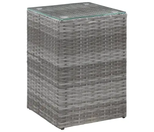 Galdiņi, 3 Gab., Stikla Virsma, Pelēka Pe Rotangpalma Vidaxl