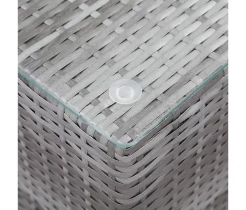 Galdiņi, 3 Gab., Stikla Virsma, Pelēka Pe Rotangpalma Vidaxl