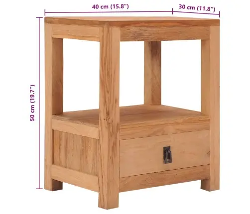 Naktsskapītis, 40X30X50 Cm, Masīvs Tīkkoks Vidaxl