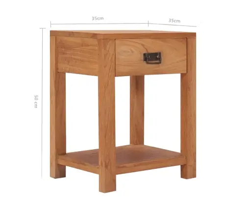 Naktsskapītis, 35X35X50 Cm, Masīvs Tīkkoks Vidaxl