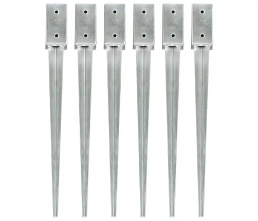 Maavaiad 6 Tk Hõbedane 7 X 7 X 75 Cm Tsingitud Teras