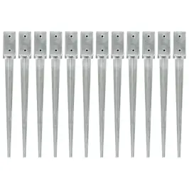 Maavaiad 12 Tk Hõbedane 7 X 7 X 75 Cm Tsingitud Teras