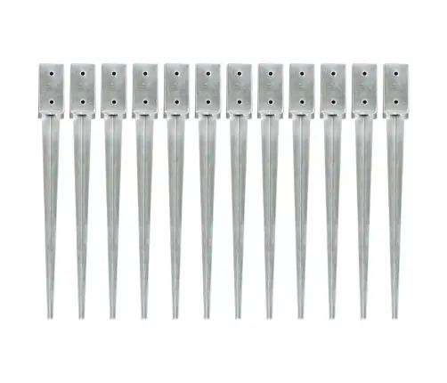 Maavaiad 12 Tk Hõbedane 7 X 7 X 75 Cm Tsingitud Teras