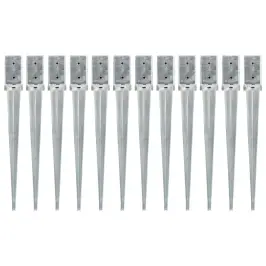 Maavaiad 12 Tk Hõbedane 8 X 8 X 76 Cm Tsingitud Teras