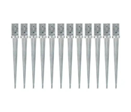 Maavaiad 12 Tk Hõbedane 8 X 8 X 76 Cm Tsingitud Teras