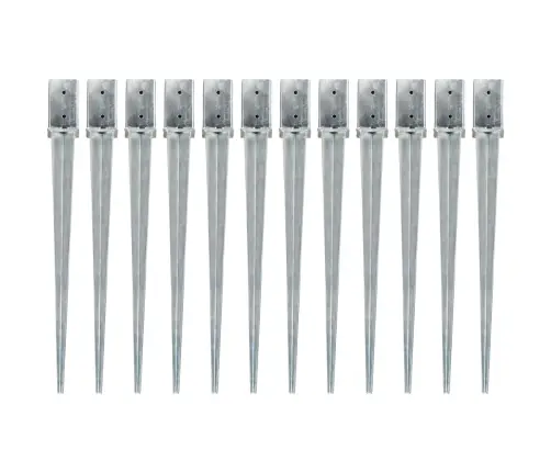 Maavaiad 12 Tk Hõbedane 8 X 8 X 91 Cm Tsingitud Teras