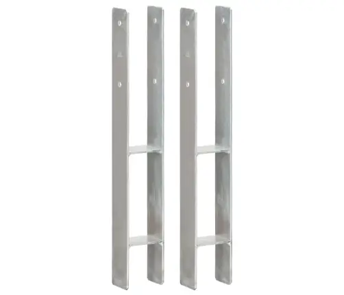 Maavaiad 2 Tk Hõbedane 8 X 6 X 60 Cm Tsingitud Teras