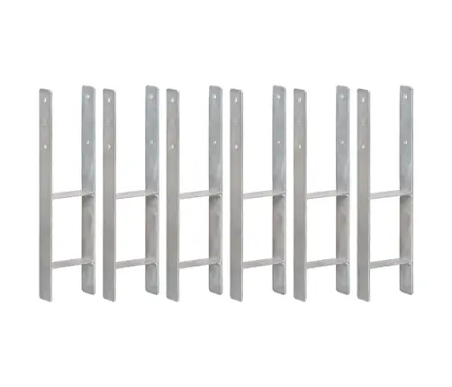 Žoga Stiprinājumi, 6 Gab., Sudraba Krāsa, 14X6X60 Cm, Tērauds Vidaxl