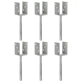 Žogu Stiprinājumi, 6 Gab., Sudraba Krāsa, 7X6X30 Cm, Tērauds Vidaxl