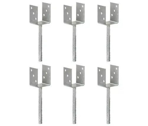 Maavaiad 6 Tk Hõbedane 8 X 6 X 30 Cm Tsingitud Teras