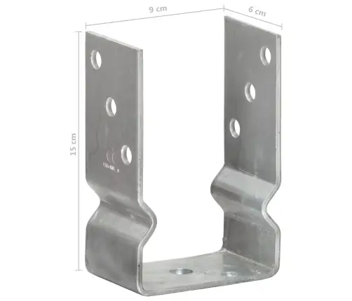 Žogu Stiprinājumi, 6 Gab., Sudraba Krāsa, 9X6X15 Cm, Tērauds Vidaxl