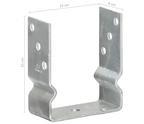 Žogu Stiprinājumi, 6 Gab., Sudraba Krāsa, 12X6X15 Cm, Tērauds Vidaxl