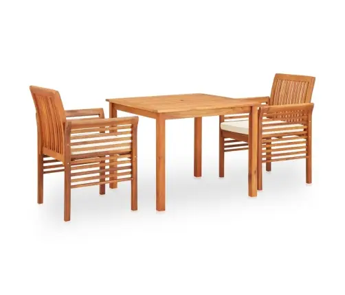 3-Osaline Aiamööblikomplekt Patjadega, Akaatsiapuit