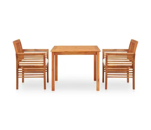 3-Osaline Aiamööblikomplekt Patjadega, Akaatsiapuit