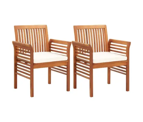 3-Osaline Aiamööblikomplekt Patjadega, Akaatsiapuit