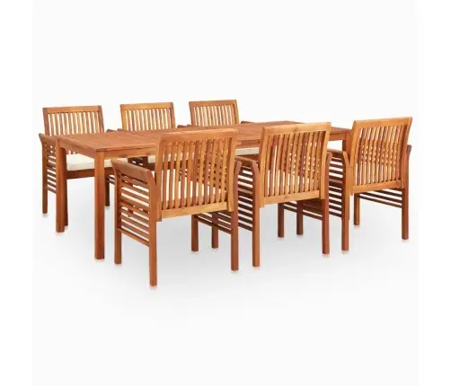 7-Osaline Aiamööblikomplekt Patjadega, Akaatsiapuit