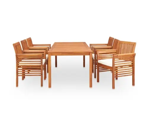 7-Osaline Aiamööblikomplekt Patjadega, Akaatsiapuit