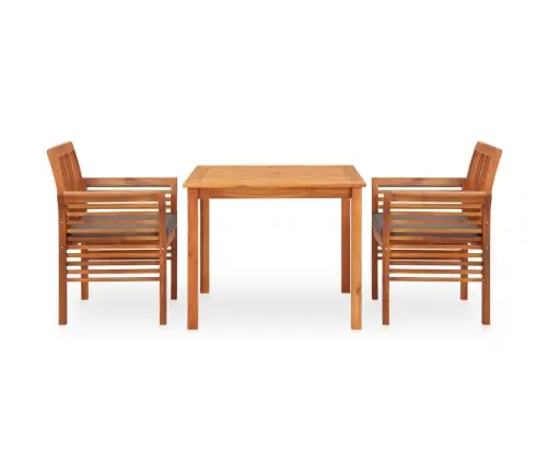 3-Daļīgs Dārza Mēbeļu Komplekts Ar Matračiem, Akācijas Koks Vidaxl