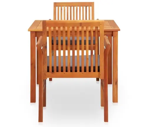 3-Daļīgs Dārza Mēbeļu Komplekts Ar Matračiem, Akācijas Koks Vidaxl