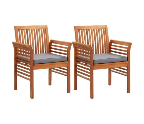3-Daļīgs Dārza Mēbeļu Komplekts Ar Matračiem, Akācijas Koks Vidaxl