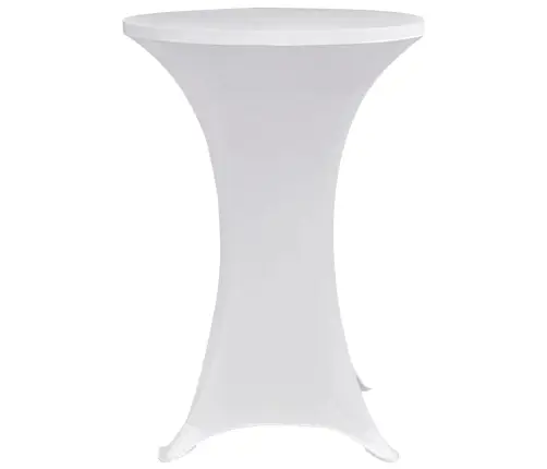 Galda Pārvalki, 4 Gab., Ø 70 Cm, Balts Elastīgs Audums Vidaxl