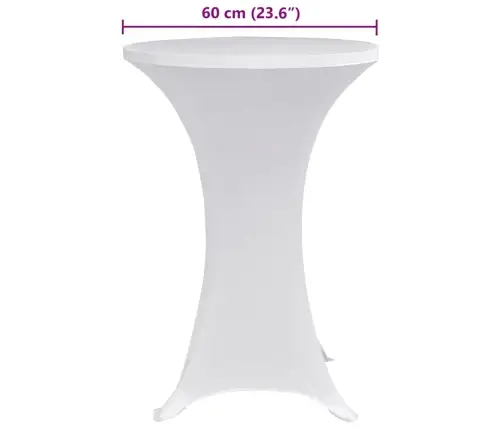 Galda Pārvalki, 4 Gab., Ø 70 Cm, Balts Elastīgs Audums Vidaxl