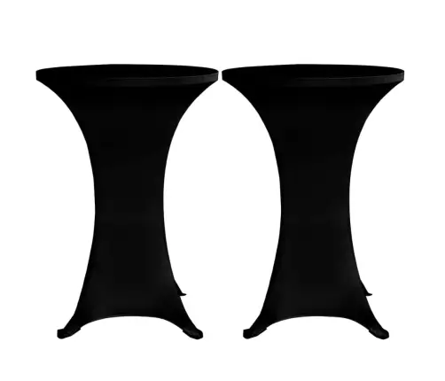 Galda Pārvalki, 4 Gab., Ø 60 Cm, Melns Elastīgs Audums Vidaxl