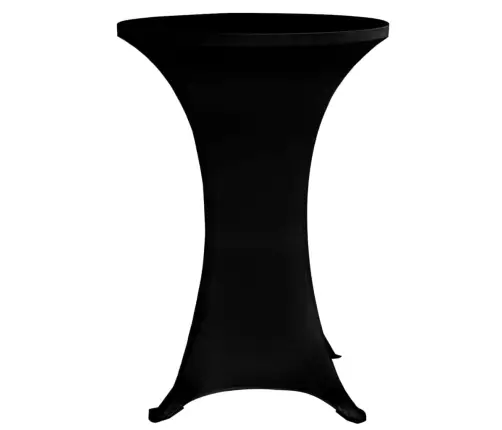 Galda Pārvalki, 4 Gab., Ø 60 Cm, Melns Elastīgs Audums Vidaxl