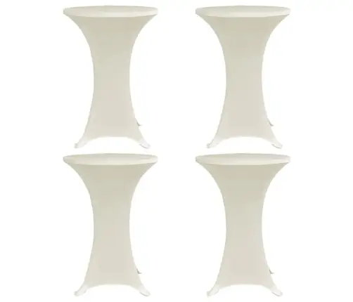 Galda Pārvalki, 4 Gab., Ø 60 Cm, Krēmkrāsas Elastīgs Audums Vidaxl