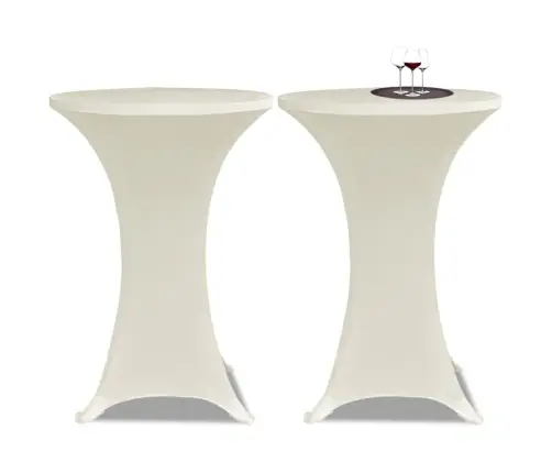 Galda Pārvalki, 4 Gab., Ø 60 Cm, Krēmkrāsas Elastīgs Audums Vidaxl