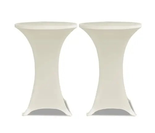 Galda Pārvalki, 4 Gab., Ø 60 Cm, Krēmkrāsas Elastīgs Audums Vidaxl