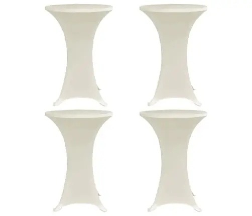 Galda Pārvalki, 4 Gab., Ø 80 Cm, Krēmkrāsas Elastīgs Audums Vidaxl