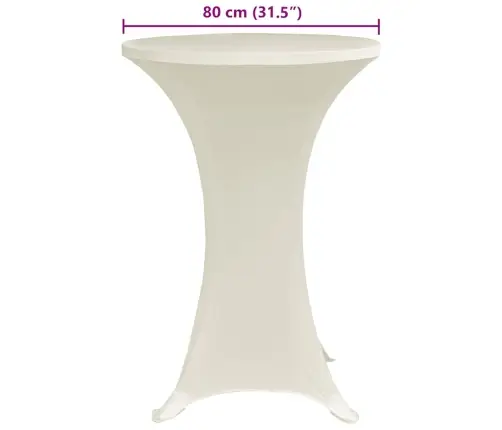 Galda Pārvalki, 4 Gab., Ø 80 Cm, Krēmkrāsas Elastīgs Audums Vidaxl