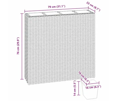 Taimelava 4 Potiga, 2 Tk, Polürotang, Pruun