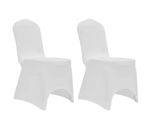 Krēslu Pārvalki, 12 Gab., Balts Elastīgs Audums Vidaxl