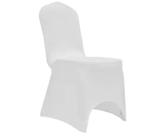 Krēslu Pārvalki, 12 Gab., Balts Elastīgs Audums Vidaxl