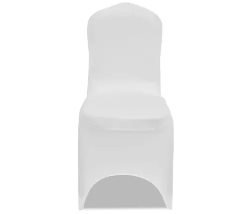 Krēslu Pārvalki, 12 Gab., Balts Elastīgs Audums Vidaxl