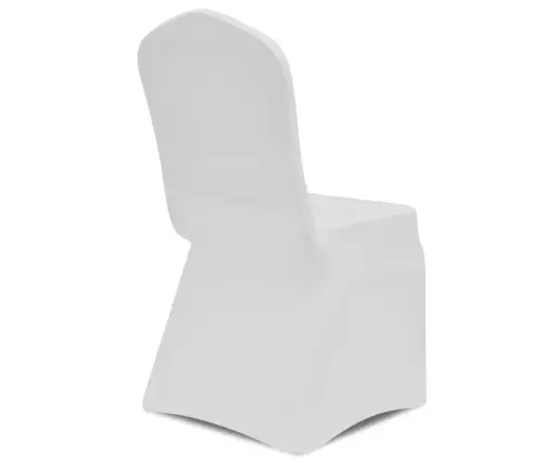 Krēslu Pārvalki, 12 Gab., Balts Elastīgs Audums Vidaxl