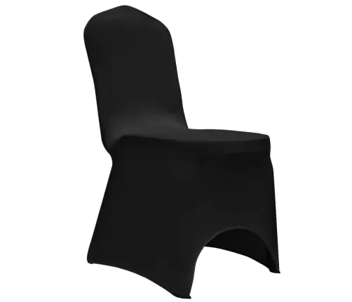 Kėdžių Užvalkalai, 12Vnt., Juodos Spalvos, Įtempiami (2X241198)
