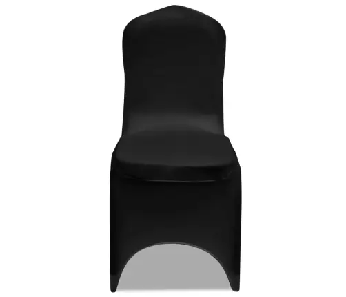 Kėdžių Užvalkalai, 12Vnt., Juodos Spalvos, Įtempiami (2X241198)