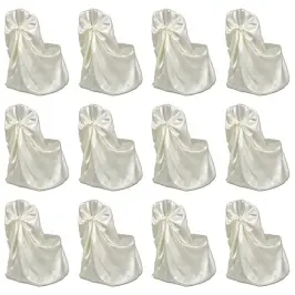 Kėdžių Užvalkalai Vestuvių Vakarėliams, 12Vnt., Kreminės Sp.