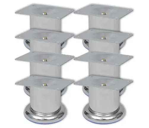 Ümmargused Diivanijalad 8 Tk, Kroom, 60 Mm