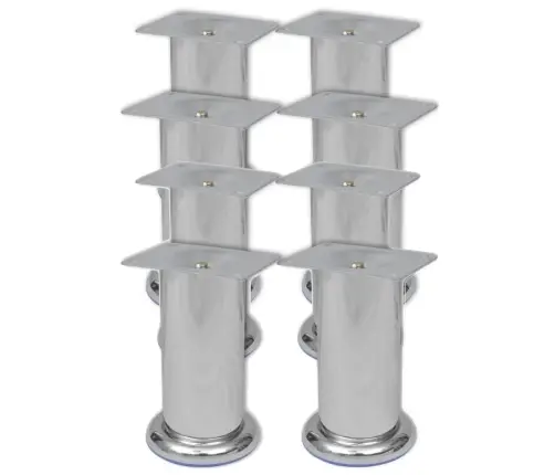 Dīvāna Kājas, Apaļas, 8 Gab., Hroms, 120 Mm Vidaxl