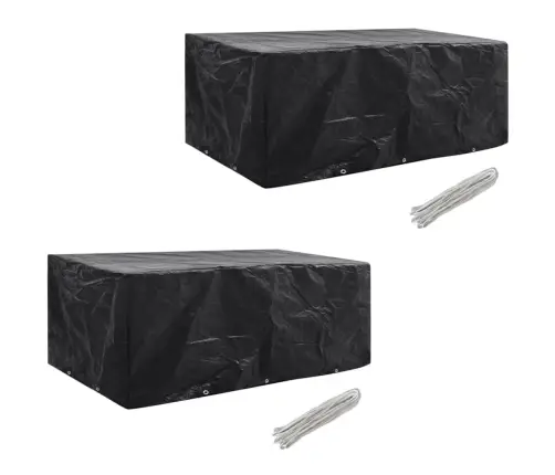 Dārza Mēbeļu Pārklāji, 2 Gab., 10 Gredzeni, 229X113 Cm Vidaxl