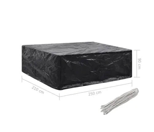 Dārza Mēbeļu Pārklāji, 2 Gab., 8 Gredzeni, 250X210X90 Cm Vidaxl